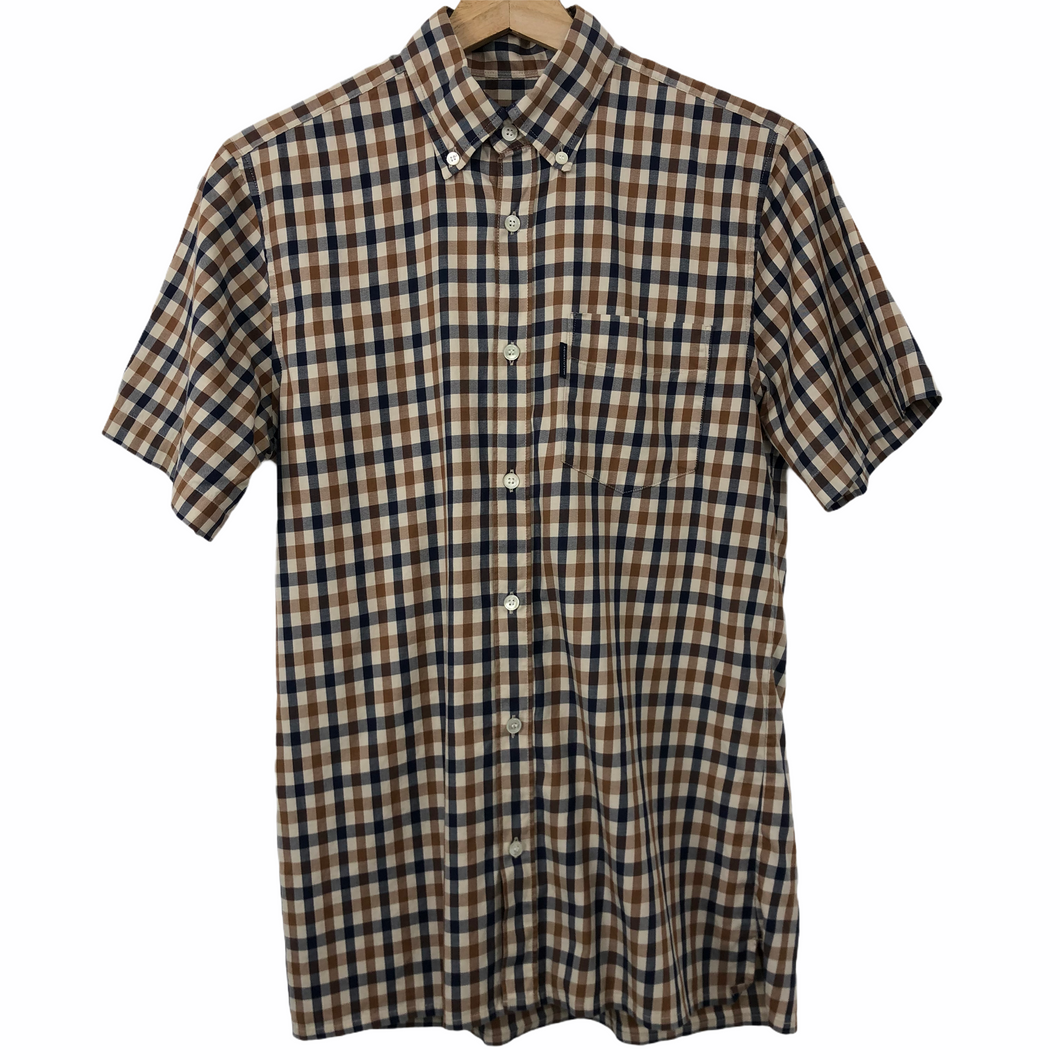 Aquascutum House Check Short Sleeved Shirt - Small (S) PTP 19