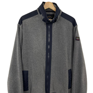 Paul and Shark Grey Zip Up Fleece Track Top - Extra Large (XL) PTP 26"