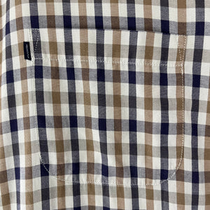 Aquascutum House Check Short Sleeved Shirt - Large (L) PTP 24.25"