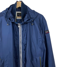 Load image into Gallery viewer, Paul and Shark Navy Blue Hooded Logo Jacket - Large (L) PTP 21.5&quot;
