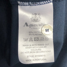 Load image into Gallery viewer, Aquascutum Navy / Check Collar Short Sleeved Polo - Extra Large (XL) PTP 22.5&quot;
