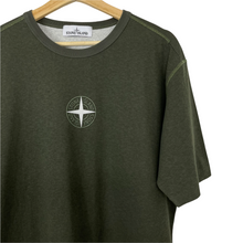 Load image into Gallery viewer, Stone Island Olive Short Sleeved Logo T-Shirt - Large (L) PTP 22.5&quot;
