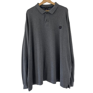 Paul and Shark Grey Long Sleeved Polo - Six Extra Large (6XL) PTP 33"