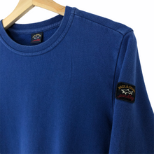 Load image into Gallery viewer, Paul and Shark Blue Logo Crew Neck Sweater - Medium (M) PTP 20&quot;
