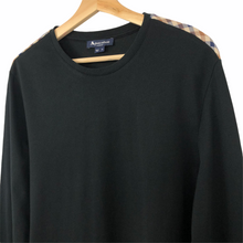 Load image into Gallery viewer, Aquascutum Black Long Sleeved T-Shirt - Medium (M) PTP 20.5&quot;
