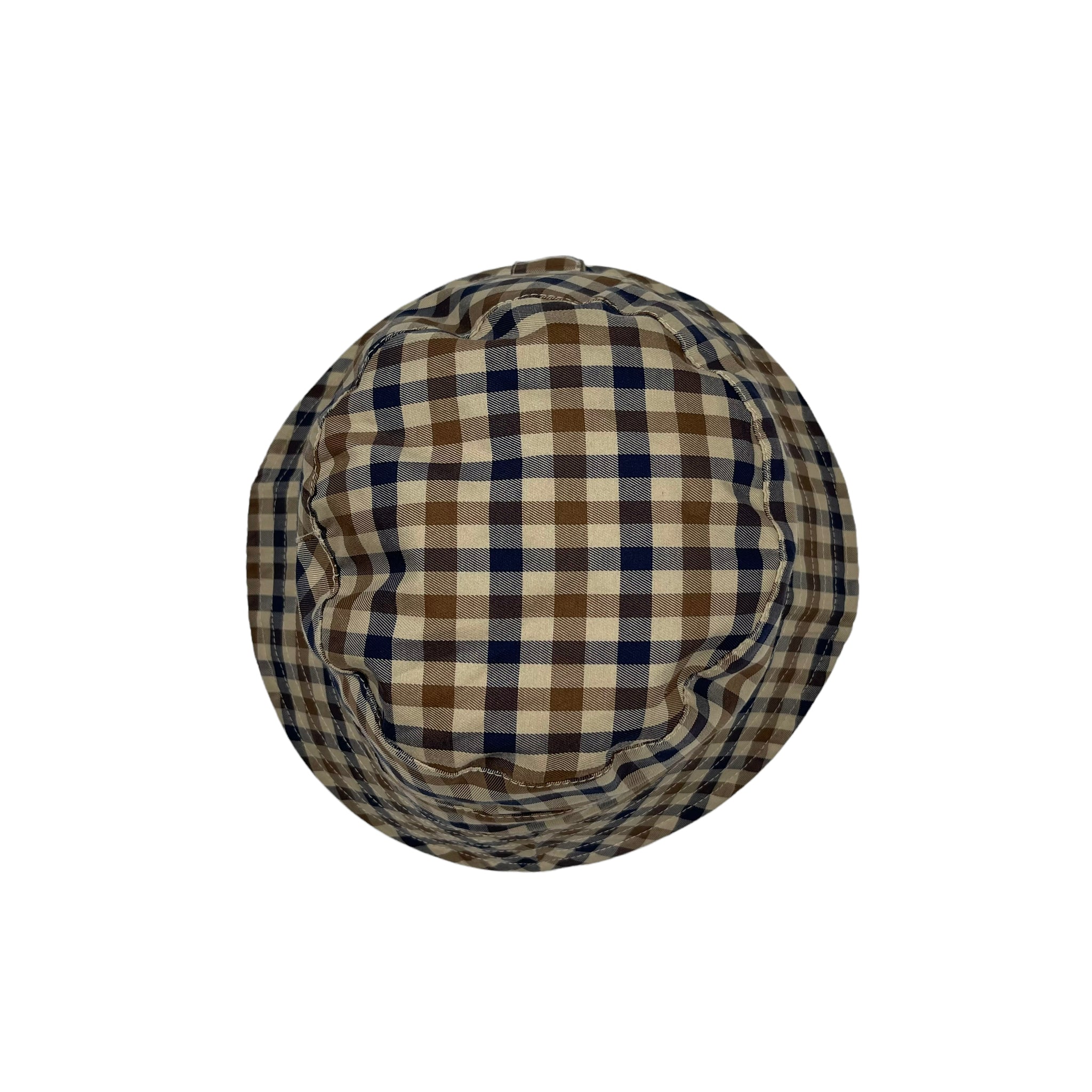 Aquascutum House Check Beige Reversible Bucket Hat One Size