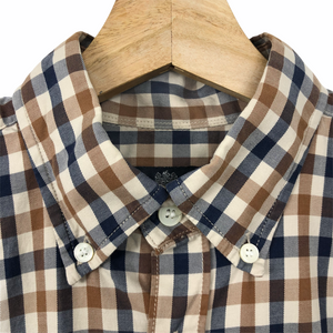 Aquascutum House Check Short Sleeved Shirt - Small (S) PTP 19"