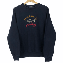 Load image into Gallery viewer, Paul and Shark Navy Embroidered Logo Crew Neck Sweater - Medium (M) PTP 20.25&quot;
