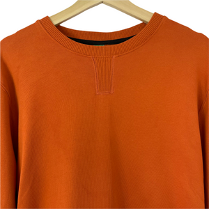 Ma.Strum Orange Crew Neck Logo Sweater - Large (L) PTP 24"