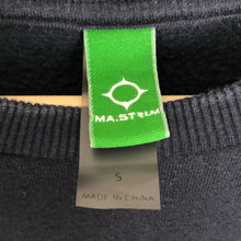 Load image into Gallery viewer, Ma.Strum Navy Crew Neck Sweater - Small (S) PTP 20.75&quot;
