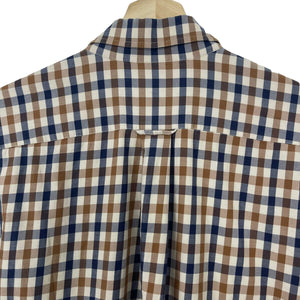 Aquascutum House Check Long Sleeved Shirt - Small (S) PTP 19"