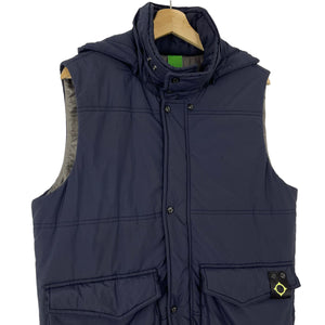 Ma.Strum Navy Hooded Harrier Field Gilet Body Warmer - Medium (M) PTP 22.5"