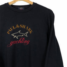 Load image into Gallery viewer, Paul and Shark Navy Embroidered Logo Crew Neck Sweater - Medium (M) PTP 20.5&quot;
