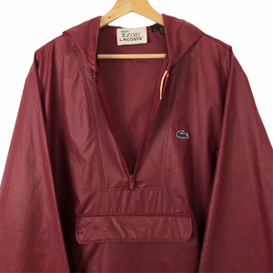 Vintage Maroon Lacoste Izod Half Zip Cagoule - Large (L) PTP 24.75"