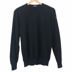 Paul and Shark Black 100% Wool Crew Neck Sweater - Medium (M) PTP 19.5"