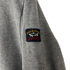 Paul and Shark Grey Full Zip Logo Hoody - Large (L) PTP 21"