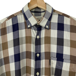 Aquascutum Block Check Long Sleeved Shirt - Medium (M) PTP 23"