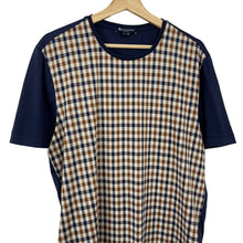 Load image into Gallery viewer, Aquascutum Navy / House Check Short Sleeved T-Shirt - Medium (M) PTP 21&quot;
