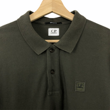 Load image into Gallery viewer, C.P Company Khaki Long Sleeved Logo Patch Polo - Extra Large (XL) PTP 23.5&quot;
