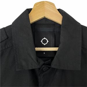 Ma.Strum Black Multi Pocket Button Up Overshirt - Small (S) PTP 20.75"