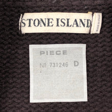 Load image into Gallery viewer, Stone Island Brown Button Up Embroidered Logo Knitted Jumper - Large (L) PTP 25.25&quot;
