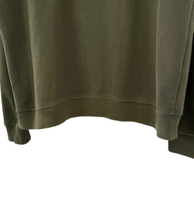 Aquascutum Khaki Green Full Zip Logo Hoody - Large (L) PTP 22"