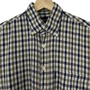 Aquascutum House Check Short Sleeved Shirt - Medium (M) PTP 22.25"