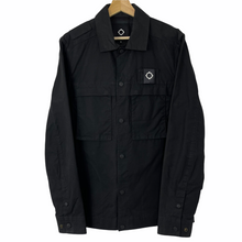 Load image into Gallery viewer, Ma.Strum Black Multi Pocket Button Up Overshirt - Small (S) PTP 20.75&quot;
