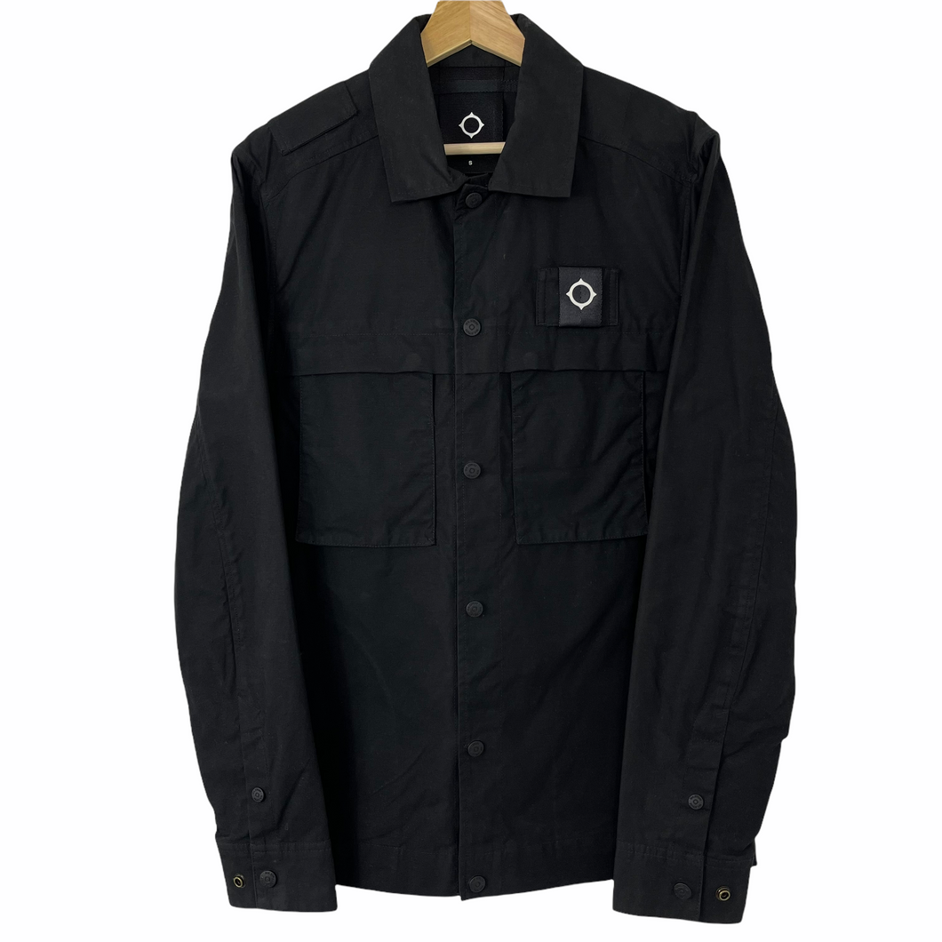 Ma.Strum Black Multi Pocket Button Up Overshirt - Small (S) PTP 20.75