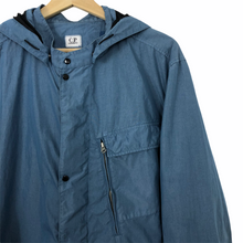 Load image into Gallery viewer, C.P Company Blue 50 Fili Goggle Hooded Overshirt - Double Extra Large (XXL) PTP 24&quot;
