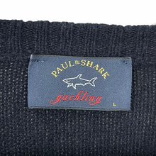 Load image into Gallery viewer, Paul and Shark Navy Wool Crew Neck Logo Sweater - Large (L) PTP 22&quot;
