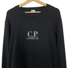 Load image into Gallery viewer, C.P Company Black Crew Neck Logo Sweater - Extra Large (XL) PTP 22&quot;
