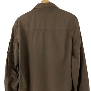 C.P Company Brown Full Zip Pocket Lens Overshirt - Double Extra Large (XXL) PTP 23"