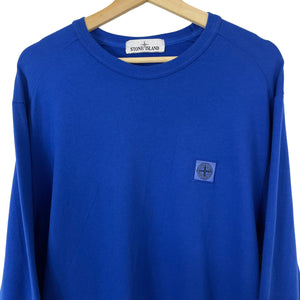 Stone Island Blue Crew Neck Logo Sweater - Extra Large (XL) PTP 23.5"