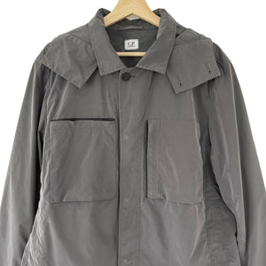 C.P Company Grey Goggle Hooded Overshirt - Extra Large (XL) PTP 24"