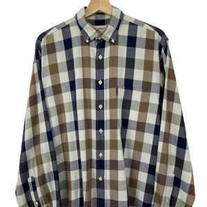 Aquascutum Block Check Long Sleeved Shirt - Large (L) PTP 24.5"