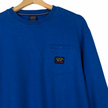 Load image into Gallery viewer, Paul and Shark Blue Crew Neck Pocket Logo Sweater - Large (L) PTP 23.5&quot;
