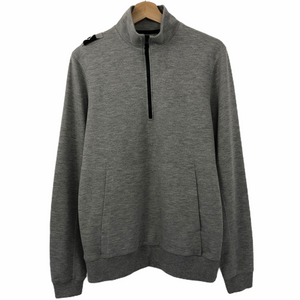 Ma.Strum Grey Half Zip Pullover Sweater - Small (S) PTP 21"