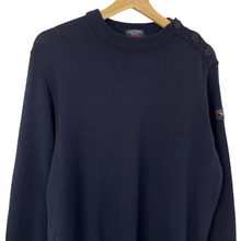 Load image into Gallery viewer, Paul and Shark Navy 100% Wool Crew Neck Sweater - Extra Large (XL) PTP 22&quot;
