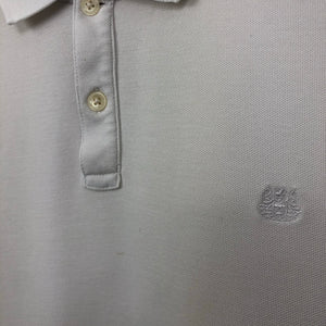 Aquascutum White Short Sleeved Logo Polo - Medium (M) PTP 20"