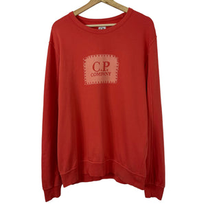 C.P Company Coral Crew Neck Logo Sweater - Extra Large (XL) PTP 23.5"