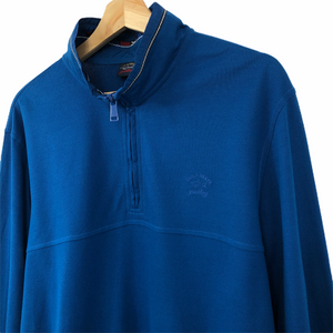 Paul and Shark Blue Half Zip Pullover Sweater - Extra Large (XL) PTP 23"