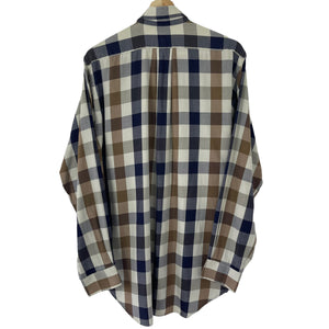 Aquascutum Block Check Long Sleeved Shirt - Medium (M) PTP 23"