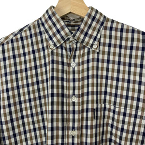 Aquascutum House Check Long Sleeved Shirt - Small (S) PTP 22.5"