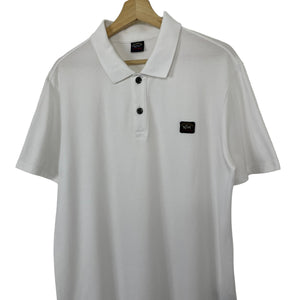 Paul and Shark White Short Sleeved Polo - Extra Large (XL) PTP 21.75"