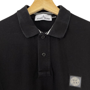 Stone Island Black Short Sleeved Polo - Large (L) PTP 21.5"