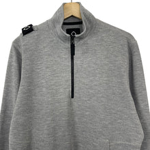 Load image into Gallery viewer, Ma.Strum Grey Half Zip Pullover Sweater - Medium (M) PTP 21&quot;
