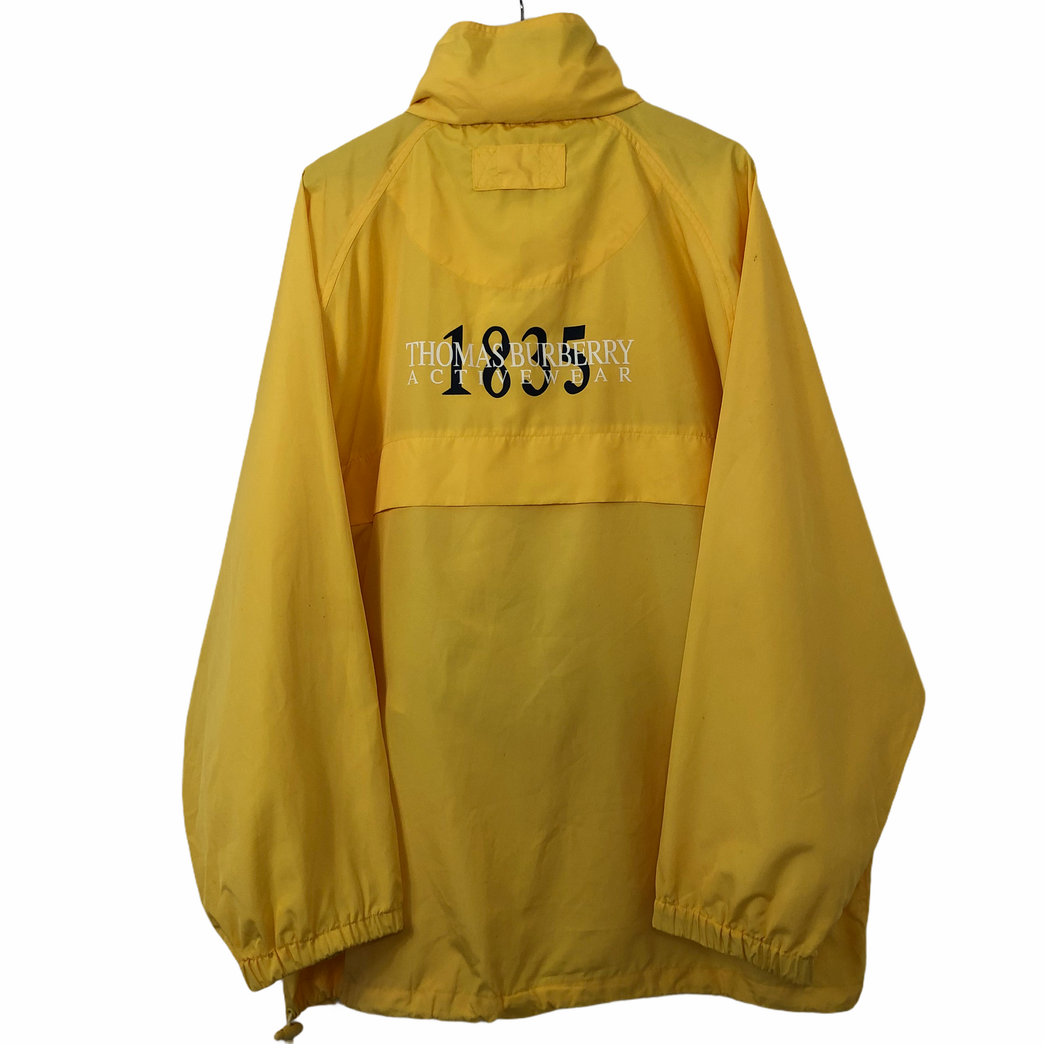 Vintage Thomas Burberry Yellow Half Zip Cagoule - Extra Large (XL) PTP  27.25