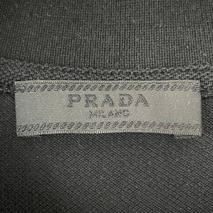 Prada Black Rubber Logo Short Sleeved Polo - Double Extra Large (XXL) PTP 21.75"