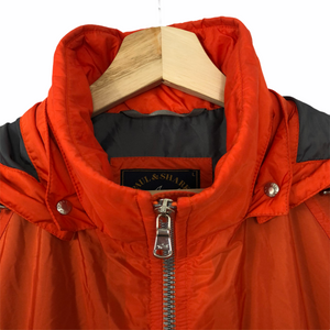 Paul and Shark Orange Nylon Full Zip Hooded Jacket - Large (L) PTP 23.75"